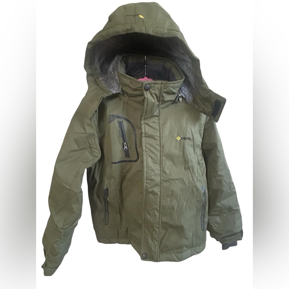 GEMYSE Olive Utility Puffer Winter Jacket Outdoor Core Boys Small 6/7